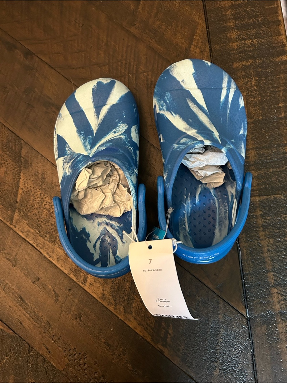 Toddler Blue and White Slip-On Shoes